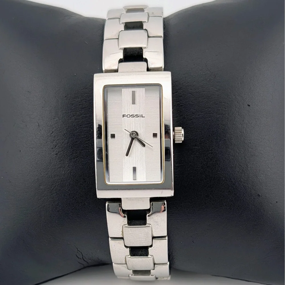 Fossil ES-1107 F2 Tank Watch Patterned Dial All Stainless Steel‎ WR100